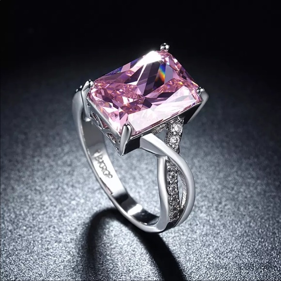 Jewelry - 18KRGP pink zirconia ring size 6 and 7
